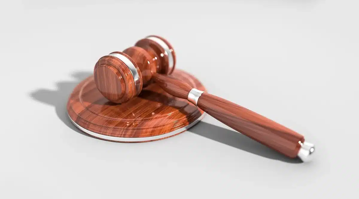 Documento de voto particular con texto legal sobre una mesa