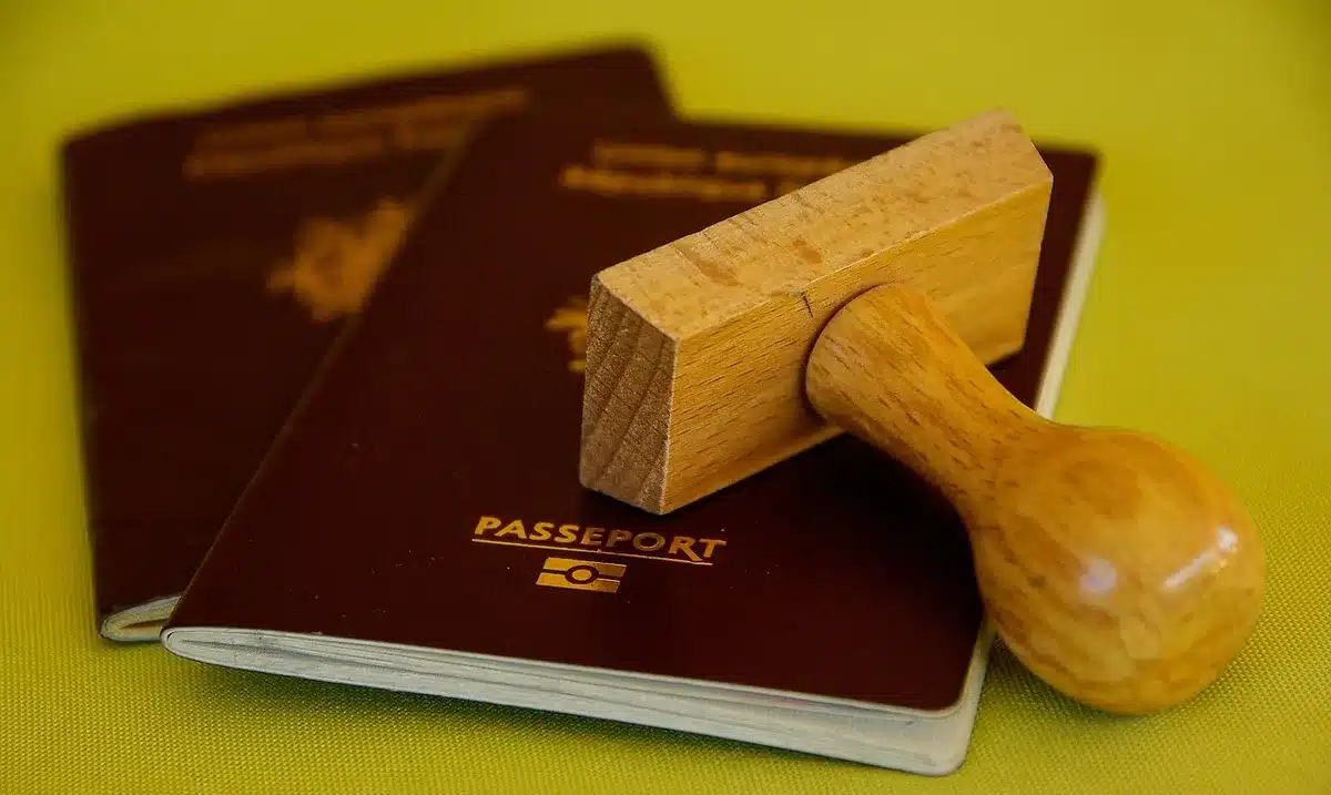 Documentos de identidad, nóminas y certificados sobre una mesa